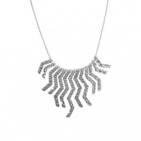 Rebecca-Collana Skyline con frange a lavorazione diamantata