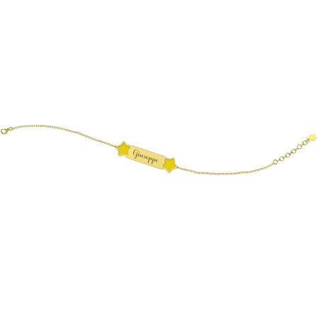 Nanan Bracciale con Targhetta - Stelline Gialle