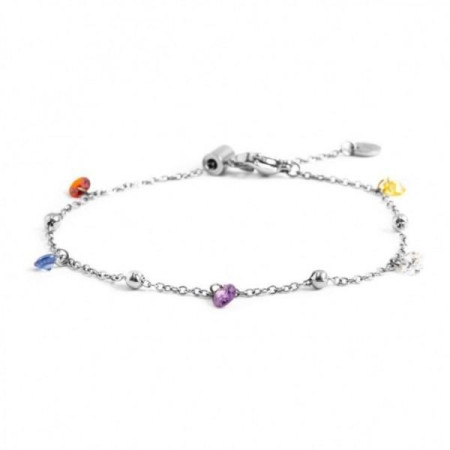 Marlù BRACCIALE ACCIAIO CON CRISTALLI COLORATI E SFERE