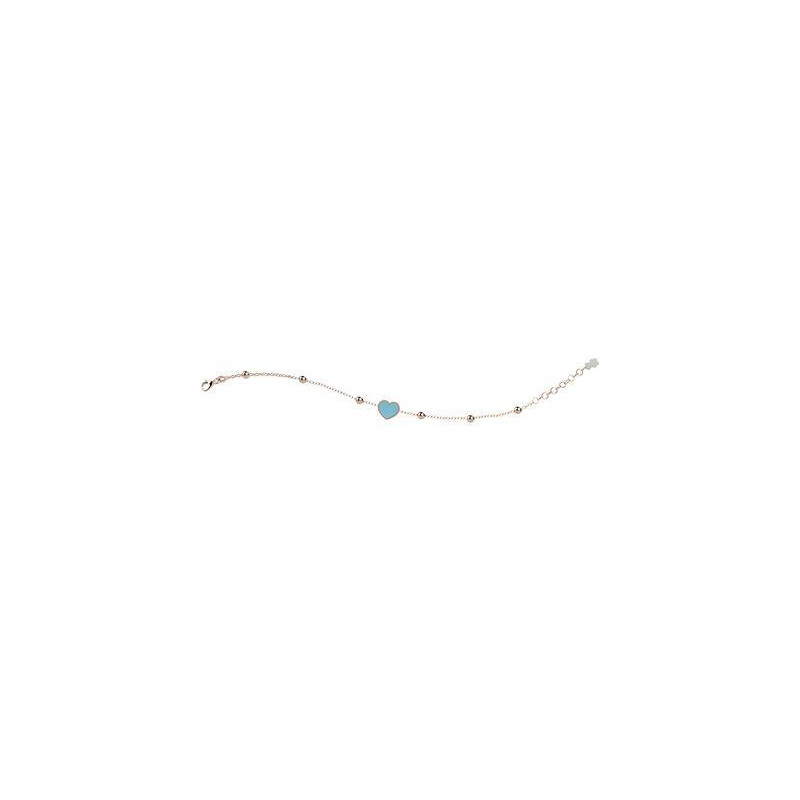 Nanàn Bracciale Dorato con Cuore Turchese