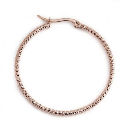 Marlù MONO ORECCHINO CERCHIO PVD ROSE' MARTELLATO