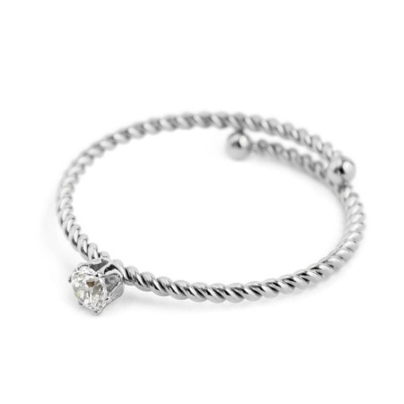 MARLÙ-ANELLO CRISTALLO BIANCO 3 MM ACCIAIO