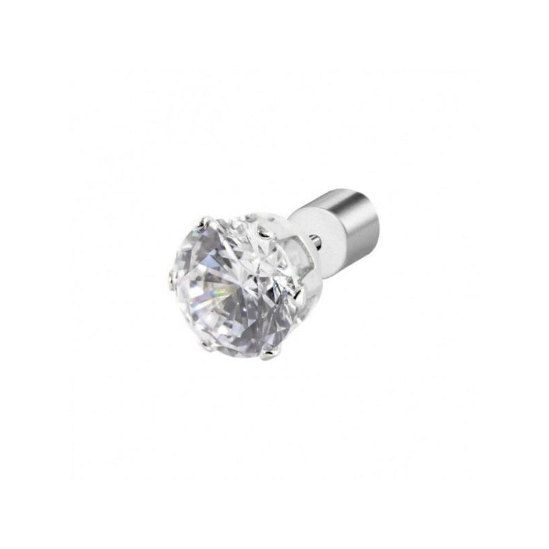 Marlù - Mono Orecchino con zircone bianco acciaio