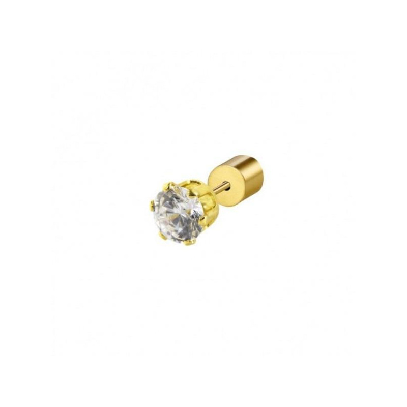 Marlù - Mono Orecchino con zircone bianco pvd oro
