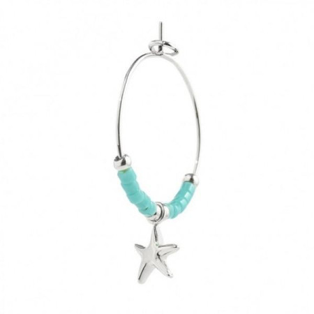 Marlù - MONO ORECCHINO CERCHIO STELLA MARINA PEND E MIYUKI TURCHESI