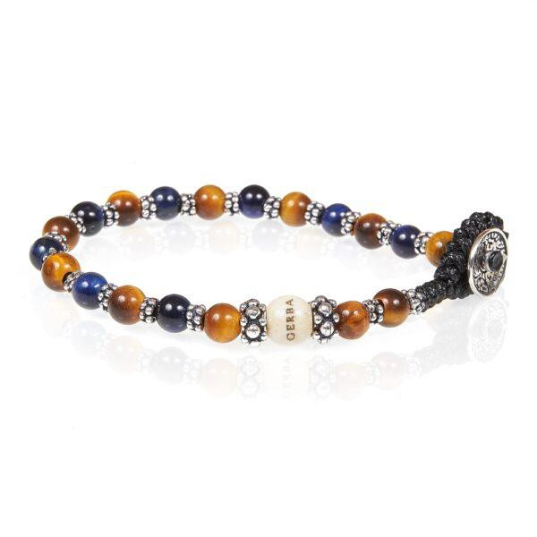 Gerba - Bracciale Occhio di Tigre classico blu nero