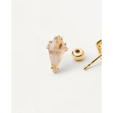 PDPaola - ORECCHINO SINGOLO AKIRO QUARZO RUTILATO 2