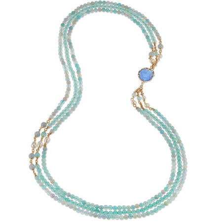 Sovrani   collana Agata celeste Cristal Magique