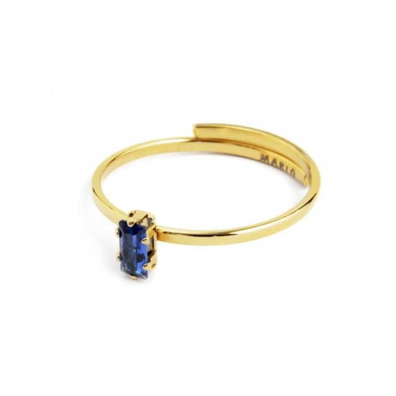 Marlù - ANELLO CON CRISTALLO BAGUETTE BLU PVD ORO