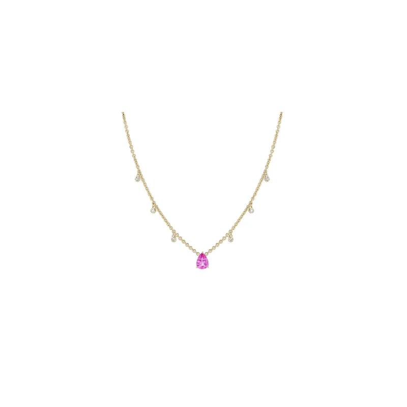 Laura P. - COLLANA CON PIETRA FUCSIA TAGLIO GOCCIA
