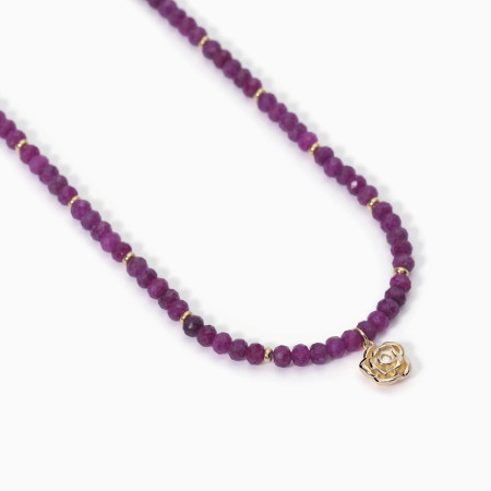 Mabina - Collana  con rubini e ciondolo LA VIE EN ROSE 2