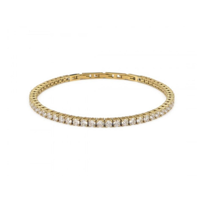 Boccadamo - Bracciale tennis color oro con zirconi bianchi medi