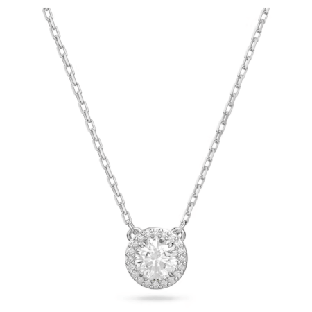 Swarovski  Collana con  Pendente Una Angelic Taglio tondo, Pavé, Bianco, Placcato rodio