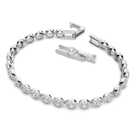 Swarovski  Bracciale Tennis Una Angelic Taglio Round, Bianco, Placcato rodio 2