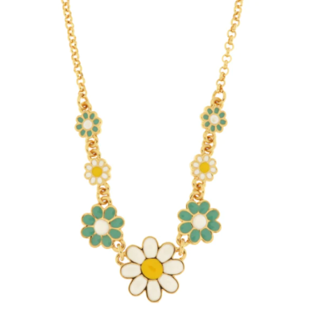BYSIMON - Collana in Metallo girocollo con margherite colorate