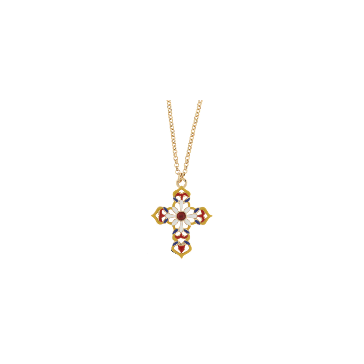 Collana Alchemy Gothic Croce Di Cavaliere Con Teschio - Argento, Smalto Nero, Lunghezza Regolabile
