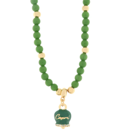 BYSIMON - Collana in Metallo Con campanella portafotuna Capri