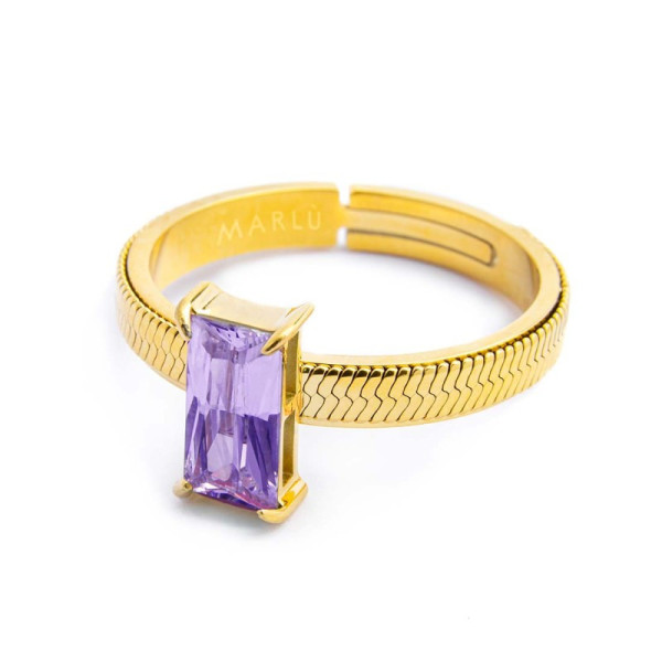 Marlù   Anello con zircone baguette