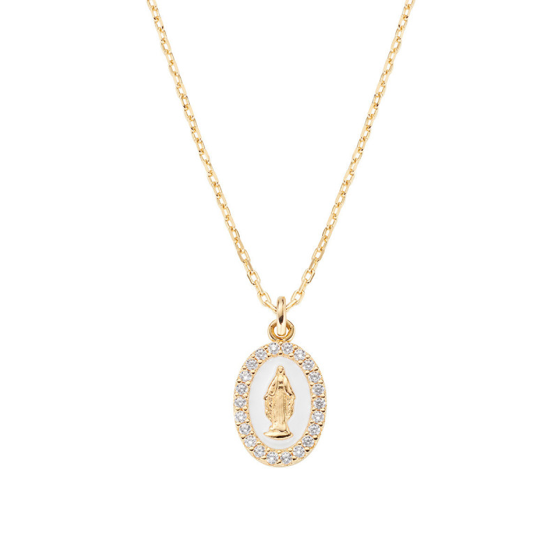 AMEN - Collana Miracolosa smaltata bianca