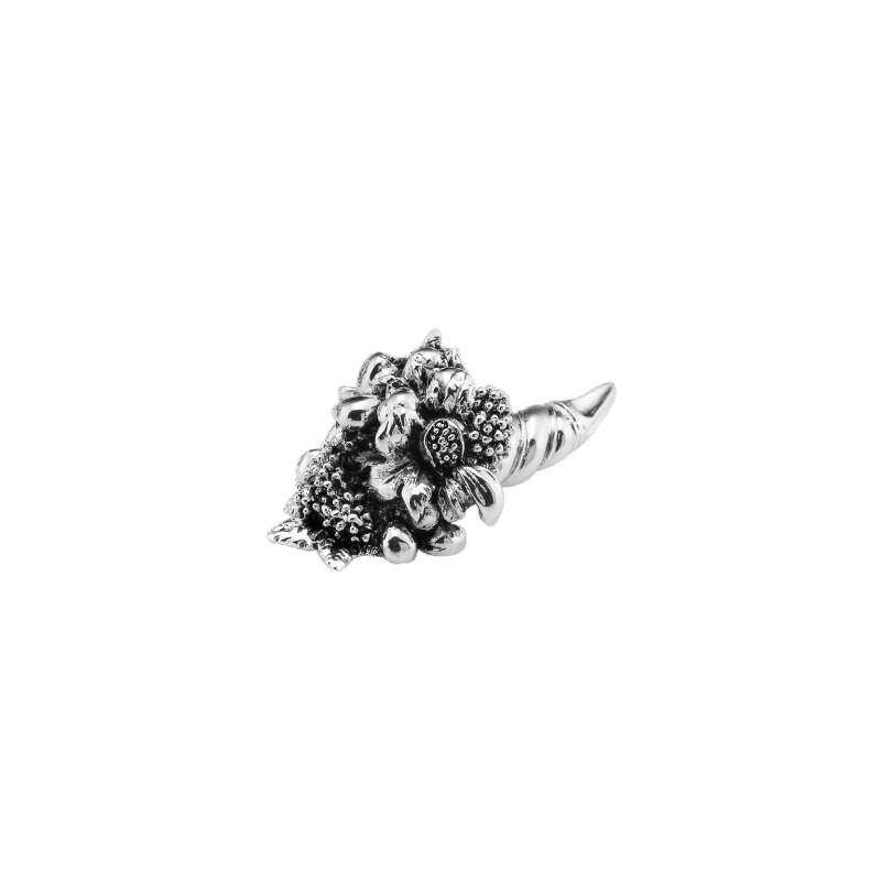 Sovrani   Cornucopia frutta resina cm 9 laminato argento