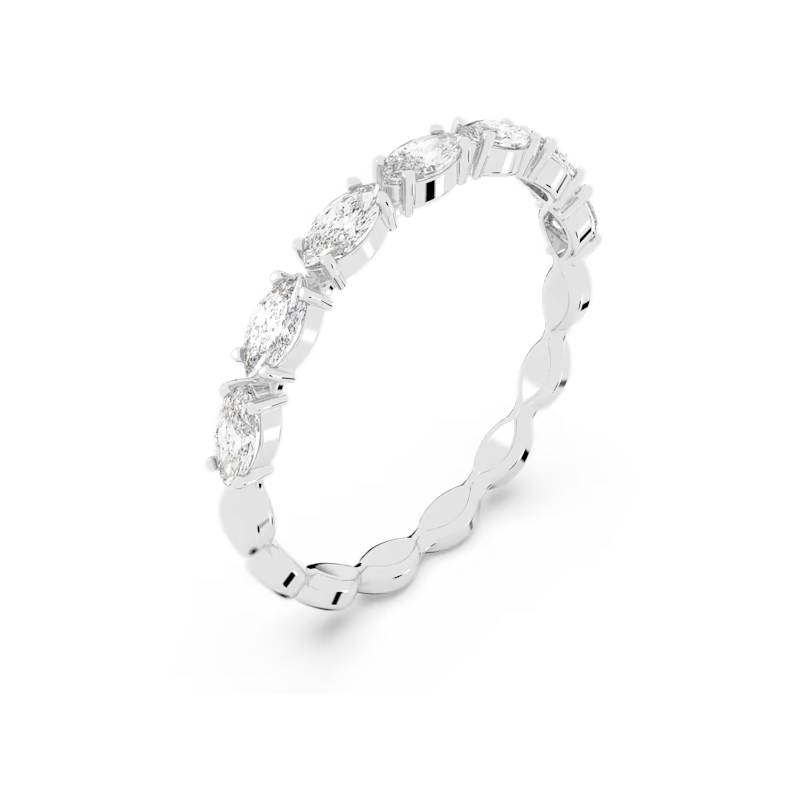 Swarovski - Anello Vittore, Taglio Marquise, Bianco, Placcato rodio