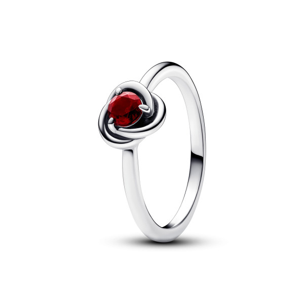 Pandora - Anello Cerchio Eterno Rosso Scuro Gennaio