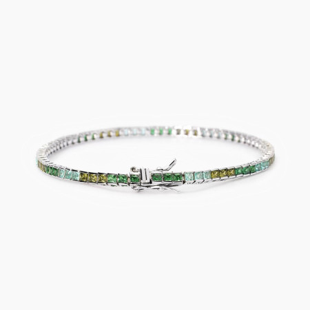 Mabina -  Bracciale tennis con zirconi multicolor verdi TENNIS CLUB