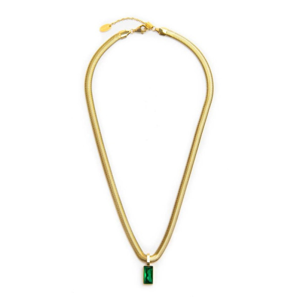 Marlù Collana catena snake cristallo baguette centrale