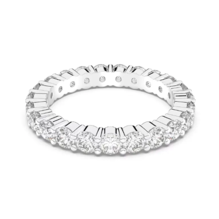 SWAROVSKI - Anello Vittore XL Taglio tondo, Bianco, Placcato rodio 2