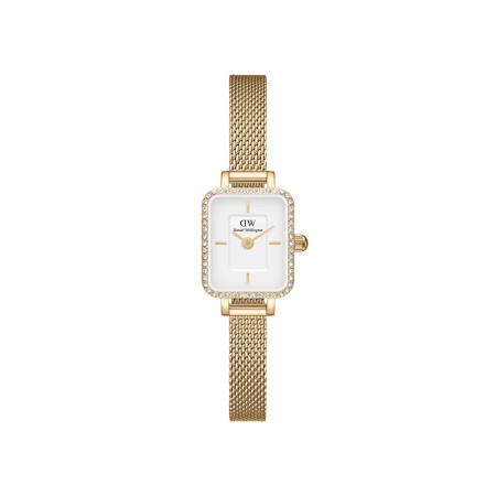 Daniel Wellington - OROLOGIO QUADRO MINI LUMINE BEZEL GOLD