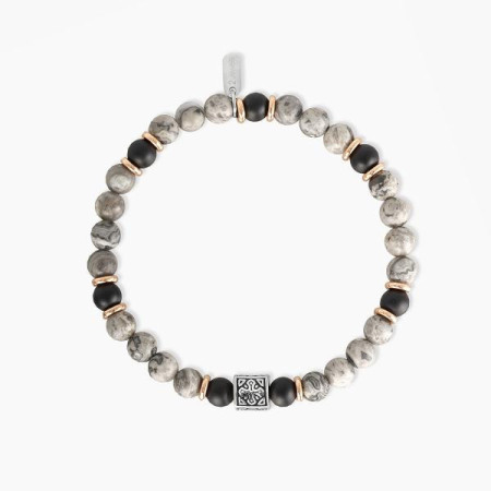 2JEWELS - Bracciale in acciaio 316L PVD rosé agata diaspro