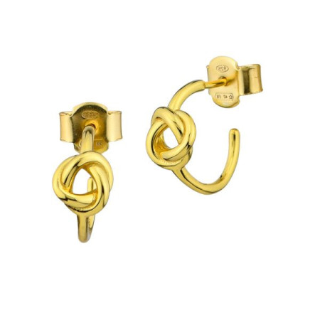 Boccadamo   Orecchini a cerchio placcati oro giallo con nodo centrale
