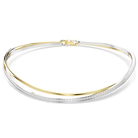 SWAROVSKI - Collana Girocollo Hyperbola Taglio Round, Bianco, Mix di finiture