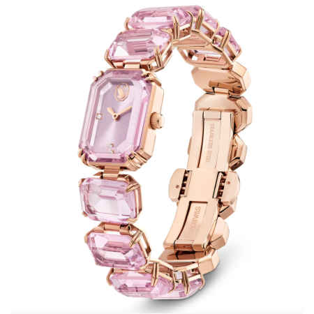 Swarovski - Orologio Braccialetto con taglio Octagon, Rosa, Finitura in tono oro rosa