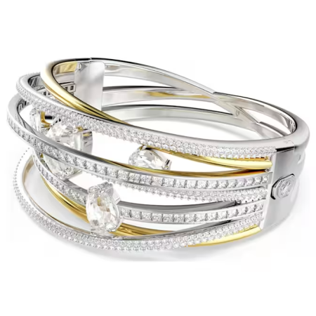 SWAROVSKI  -  Bracciale rigido Hyperbola Taglio misto, Bianco, Mix di finiture 2