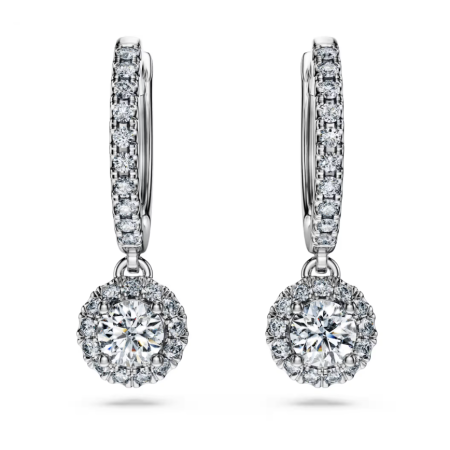 SWAROVSKI - Orecchini pendenti Eternity Taglio Round, Oro bianco 2