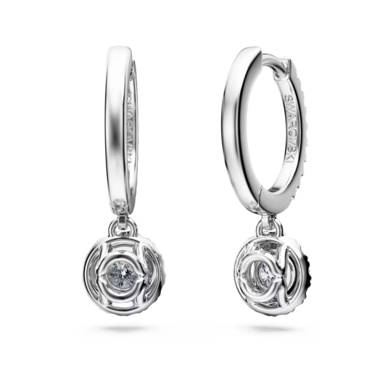 SWAROVSKI - Orecchini pendenti Eternity Taglio Round, Oro bianco