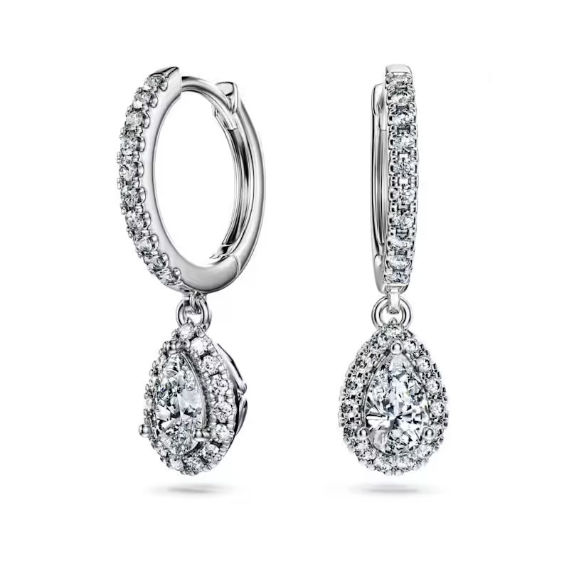 SWAROVSKI  -  Orecchini pendenti Eternity Diamanti creati in laboratorio 1,25 ct tw, Taglio misto, Oro bianco 18 K