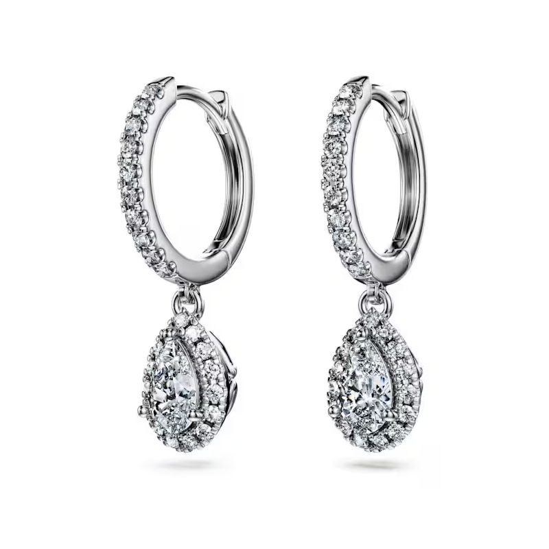 SWAROVSKI  -  Orecchini pendenti Eternity Diamanti creati in laboratorio 1,25 ct tw, Taglio misto, Oro bianco 18 K