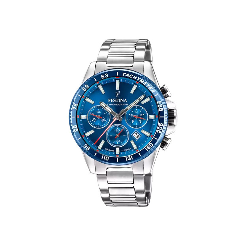 FESTINA   OROLOGIO BLU CON CINTURINO IN ACCIAIO, UOMO