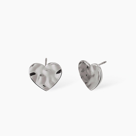 KIDULT - Orecchini cuore effetto martellato  STYLE 03