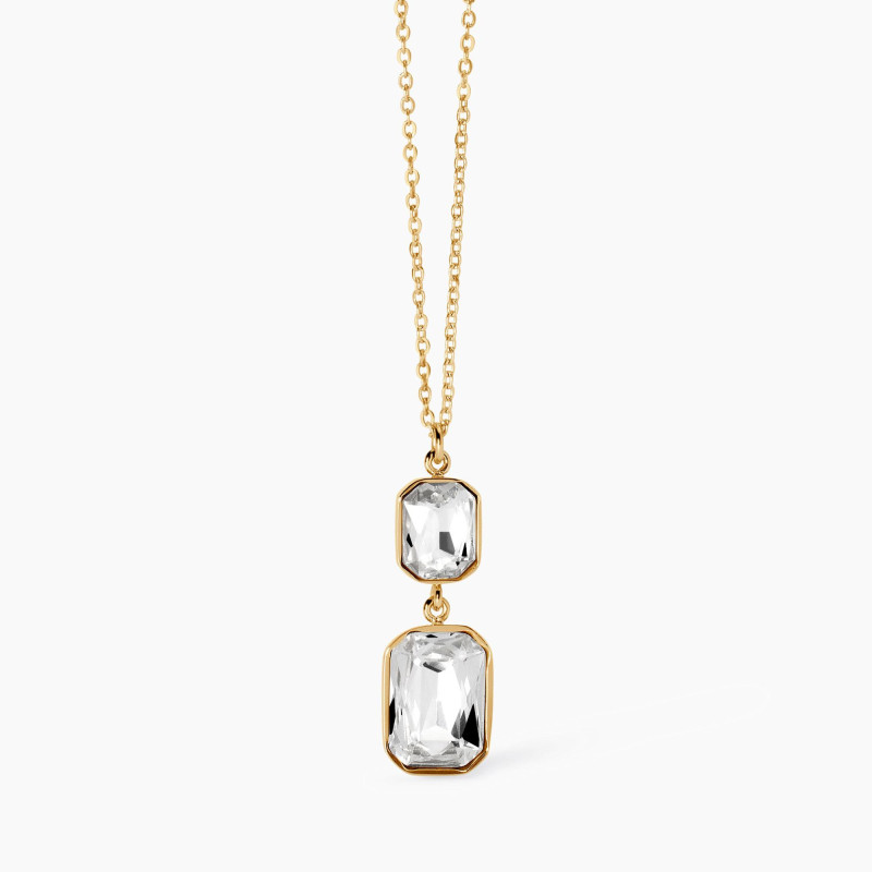 Kidult - Collana a girocollo dorato con cristalli pendenti  STYLE 01