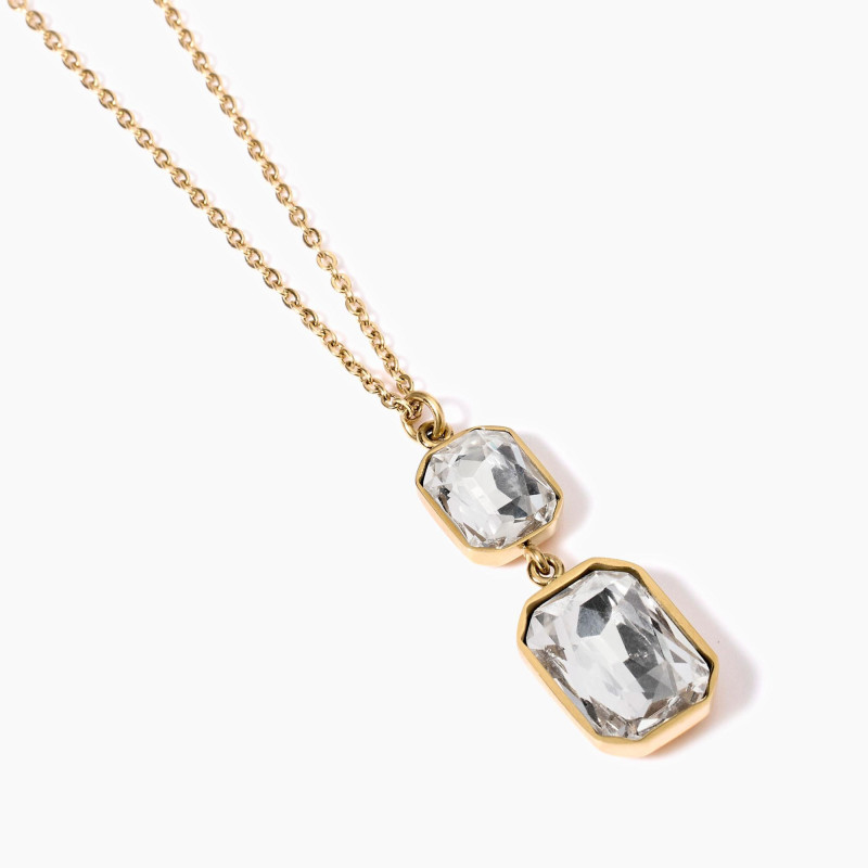 Kidult - Collana a girocollo dorato con cristalli pendenti  STYLE 01