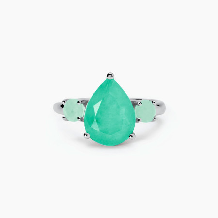 Mabina -   Anello con fusion stone glass verde SANTORINI 2