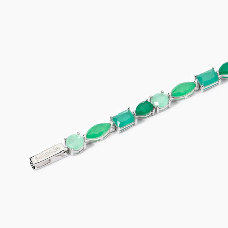 Mabina  -  Bracciale con fusion stone glass verde SANTORINI 2