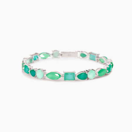 Mabina  -  Bracciale con fusion stone glass verde SANTORINI