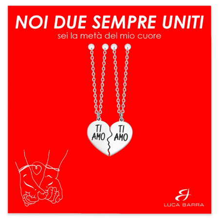 Luca Barra -  COLLANA COPPIA IN ACCIAIO TI AMO