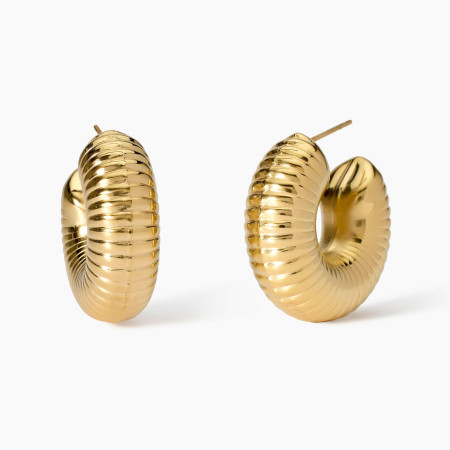 KIDULT - Orecchini zigrinati a cerchio  STYLE 09