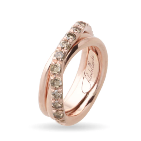 Rubinia Gioielli -  Anello Filodellavita Prezioso 3 fili e Diamanti Brown da 0.80ct