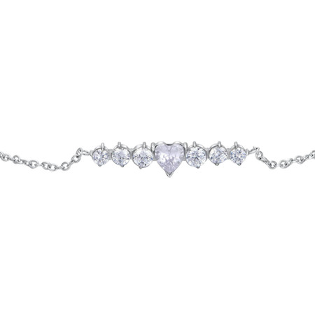 Luca Barra -  BRACCIALE DONNA IN ACCIAIO CON CUORE E CRISTALLI BIANCHI 2